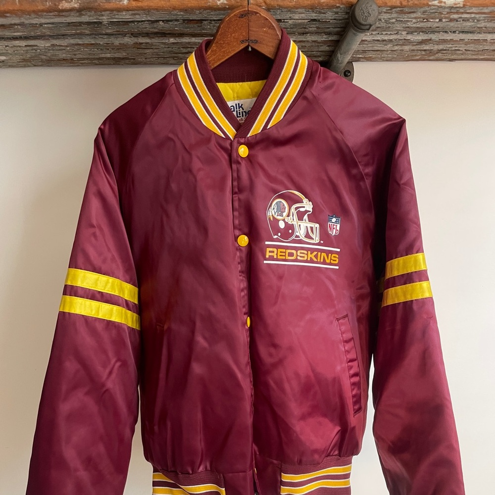 Vintage 90s Chalk Line Washington Resskins satin jacket medium made in the USA.